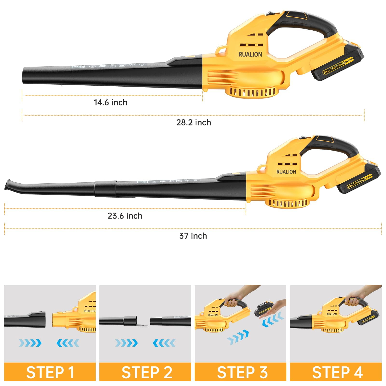 Leaf Blowers Battery Powered: 290CFM 135MPH Leaf Blower Cordless with Battery & Charger for Lawn Care | Patio | Garage