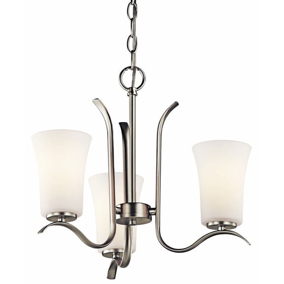 43073NI Kichler Lighting Armida - 3 Light Mini Chandelier - with Transitional inspirations - 14.25 inches tall by 18 inches wide-Brushed Nickel