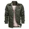 thumbnail image 5 of GaThRRgYP Plus Size Coat for Men Long Sleeves Outwear,Men's Winter Outwear Pure Color Breathable Plus Size Washing Jacket Coat, 5 of 9