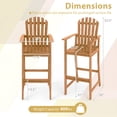 thumbnail image 3 of Gymax 2PCS Tall Adirondack Chair w/Back Armrests & Footrest for Balcony Porch Deck Natural, 3 of 9