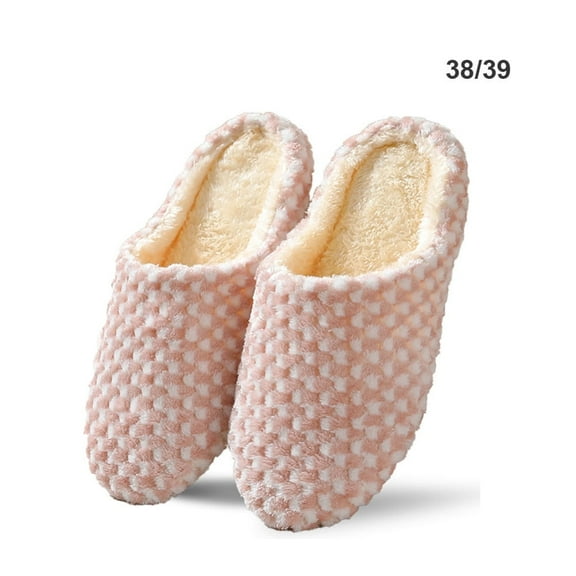 Women Cozy Cotton Slippers Slip On Warm House Shoes Indoor Comfy Warm Bedroom Slippers Home Slippers for Winter Size 5-12