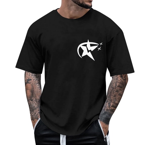 Sngxgn Men's Workout T-Shirt Bodybuilding Fashion Short Sleeve Slim Fit Tee Top(Black,XL)