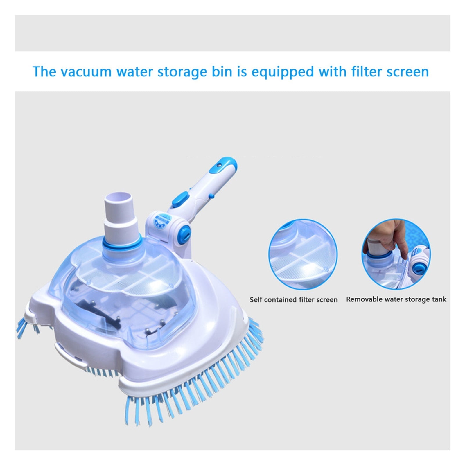 Swimming Pool Vacuum Head Brush Cleaner Transparent Manual Floating Objects Suction Machine Cleaning And Maintenance Tools ,Great Suction Power
