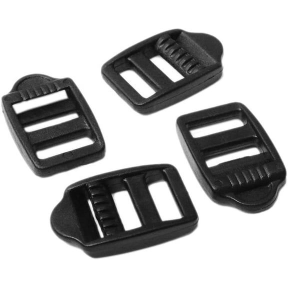 25 Pack 1/2"(12mm) Webbing Plastic Ladder Lock Buckle Black for Backpack Straps #FLC490-12B