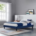 thumbnail image 5 of Modway Reign Queen Performance Velvet Platform Bed Frame in Navy, 5 of 5