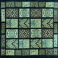 thumbnail image 1 of Ahgly Company Indoor Square Abstract Light Blue Modern Area Rugs, 4' Square, 1 of 4
