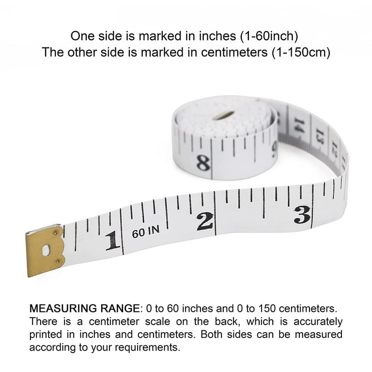 4 Pack Soft Tape Measure Double Scale body sewing Flexible Ruler for Weight  Loss Medical Body Measurement Sewing Tailor Craft Vinyl Ruler, Has  Centimetre Scale on Reverse Side 60-inch