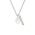 thumbnail image 2 of Delight Jewelry Acrylic Small Paw Mirror Silvertone Silvertone Be Strong and Courageous Bar Charm Necklace, 23", 2 of 4