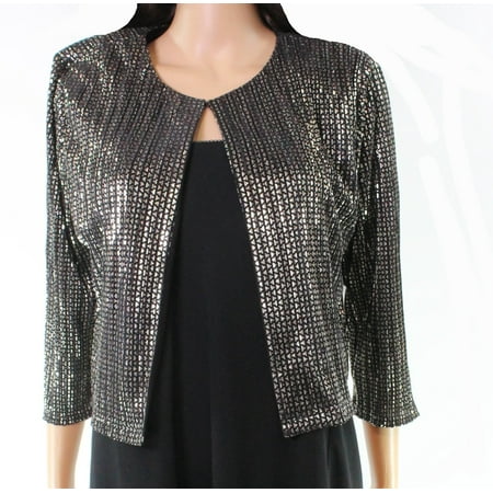 Jessica Petite Coat - Jessica Howard Womens Petite Metallic Pleated Jacket