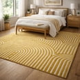thumbnail image 4 of Tufted Rug 8x10 Handmade Wool Carpet Mustard Yellow Area Rug for Bedroom Living Room Soft Floor Carpet, 4 of 9