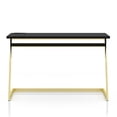 thumbnail image 2 of Furniture of America Cornica Metal Writing Desk with USB in Black and Brass, 2 of 6