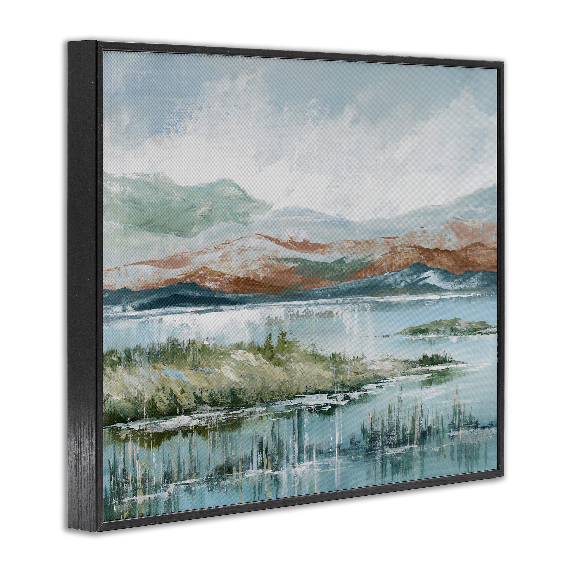 Stupell Industries Western Rustic Landscape Landscape Painting Black Framed Art Print Wall Art, 30 x 24