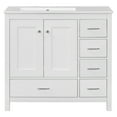 thumbnail image 2 of MAYEERTY 36" White Bathroom Vanity Combo - Ceramic Sink, Abundant Storage Cabinet, Functional, 2 of 27