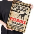 thumbnail image 2 of Placa Metal Vintage Advertencia Perro Pintura Hierro Rectangular Del Pared 30x40m, 2 of 9