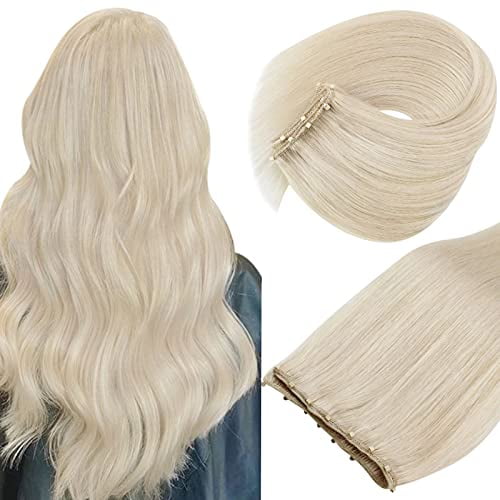 Easyouth Draht-Echthaarverlängerung 45 Cm, 80g, Farbe #4P27 – Mittelbraun Honigblond Mix, Remy-Menschenhaar