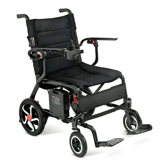 26 LBS Carbon Fiber Electric Wheelchair for Adults, Ultralight Foldable Power Chair with 300W Dual Motors, Supports 250 LBS, All-Terrain, Airline Approved for Travel and Easy Storage