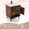thumbnail image 2 of Demi Bonn Bathroom Storage Cabinet, Bathroom Floor Cabinet, 25 Inch Wooden Bathroom Storage Cabinet with Sink, for Bathroom, Living Room, Bedroom, Kitchen, Walnut, 2 of 9
