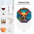 thumbnail image 6 of Fuzoiu Colorful Textured Chihuahua Print Leather Coasters Set,Drink Coasters Set of 4,for Tabletop Protection, Durable PVC Coasters,Home Décor and Housewarming Gift-Octagon, 6 of 6