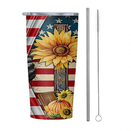 

Jesus Christian Cross Thanksgiving Halloween Pumpkins 20oz Tumbler Insulated Stainless Steel Water Bottle Portable Travel Coffee Tea Mug Cup