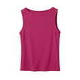 thumbnail image 2 of TQWQT Ribbed Tank Tops for Women Sleeveless Crew Neck Summer Tops Slim Fit Layering Camisole Soft Stretchy Knit Casual Racerback Tank Shirt Hot Pink S, 2 of 6