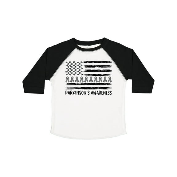 Inktastic Parkinson's Awareness Gray Ribbons and Flag Boys or Girls Toddler T-Shirt