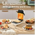 thumbnail image 4 of Jinsinto Sandwich Waffle, 650W 2 in 1 Portable Mini Sandwich Panini Press Grill, with Indicator, Cold Handle, Non-Stick Removable Plate, 0-15 Minute Adjustable Timer (Red), 4 of 4