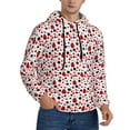 thumbnail image 2 of Fotbe Men's Hoodie with Ladybugs 2 Pattern - Kangaroo Pocket Pullover Hooded Sweatshirt, Perfect for Daily Wear, Travel, and Home-Small, 2 of 7