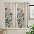 thumbnail image 3 of Retro Flower Wood Grain Small Curtain Rod Pocket Short Curtains Half Drapes Partition Cabinet Door Window Curtains Home Decor, 3 of 6