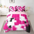 thumbnail image 2 of Manfei Geometric Graffiti 7-Piece Twin Bedding Sets,Modern Abstract Art Bedding Comforter Set,White Pink Black Sheet Sets For Kids,Ultra Soft Home Decor Reversible, 2 of 8