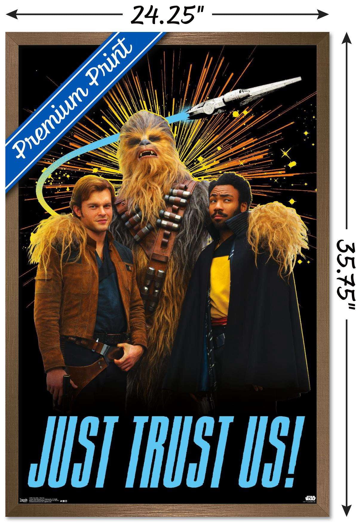 Star Wars: Solo - Trust Us Wall Poster, 22.375" x 34", Framed