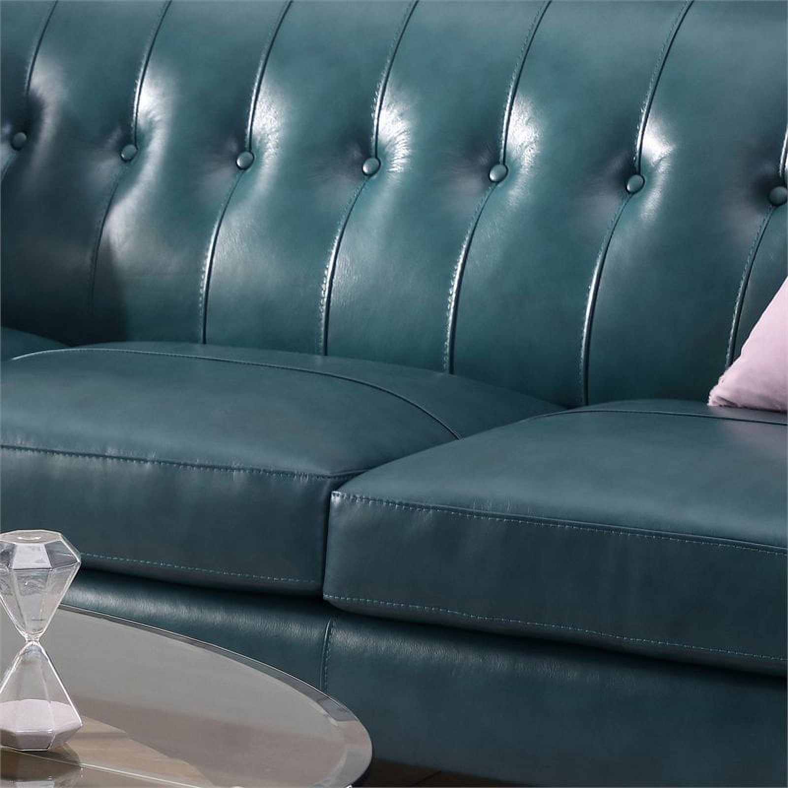 Teal sale leather sofa