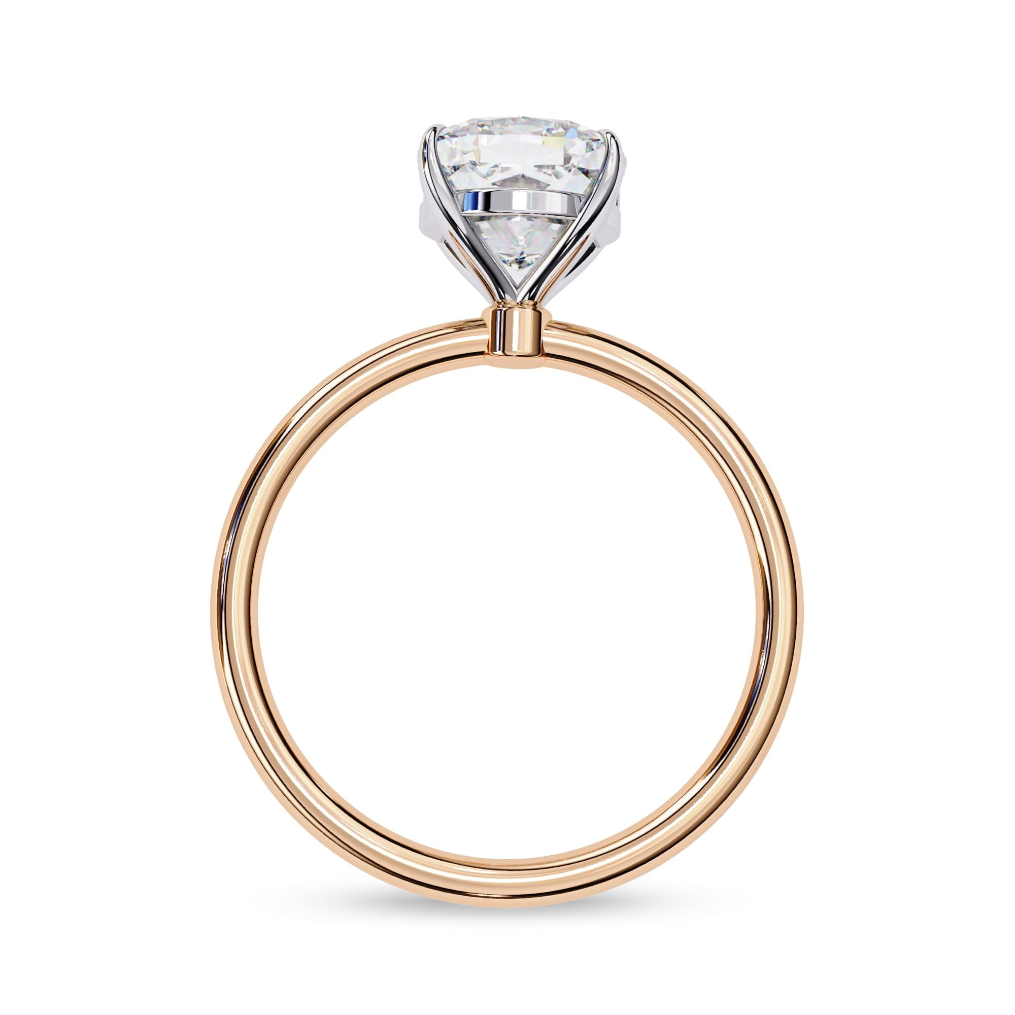 AFFY Solitaire Engagement Rings For Women, Center 8mm Cushion Cut Lab Created Moissanite Wedding Anniversary Ring in 14K Solid Rose Gold Size-9.5