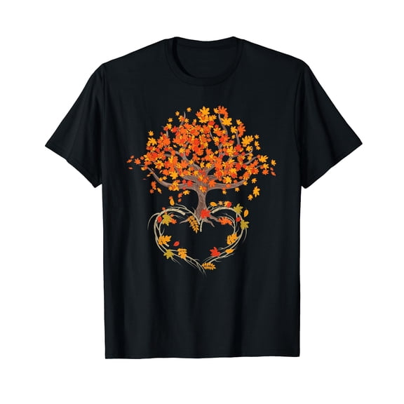 Autumn Leaves Heart Nature Tree Forest Wildlife Fall T-Shirt