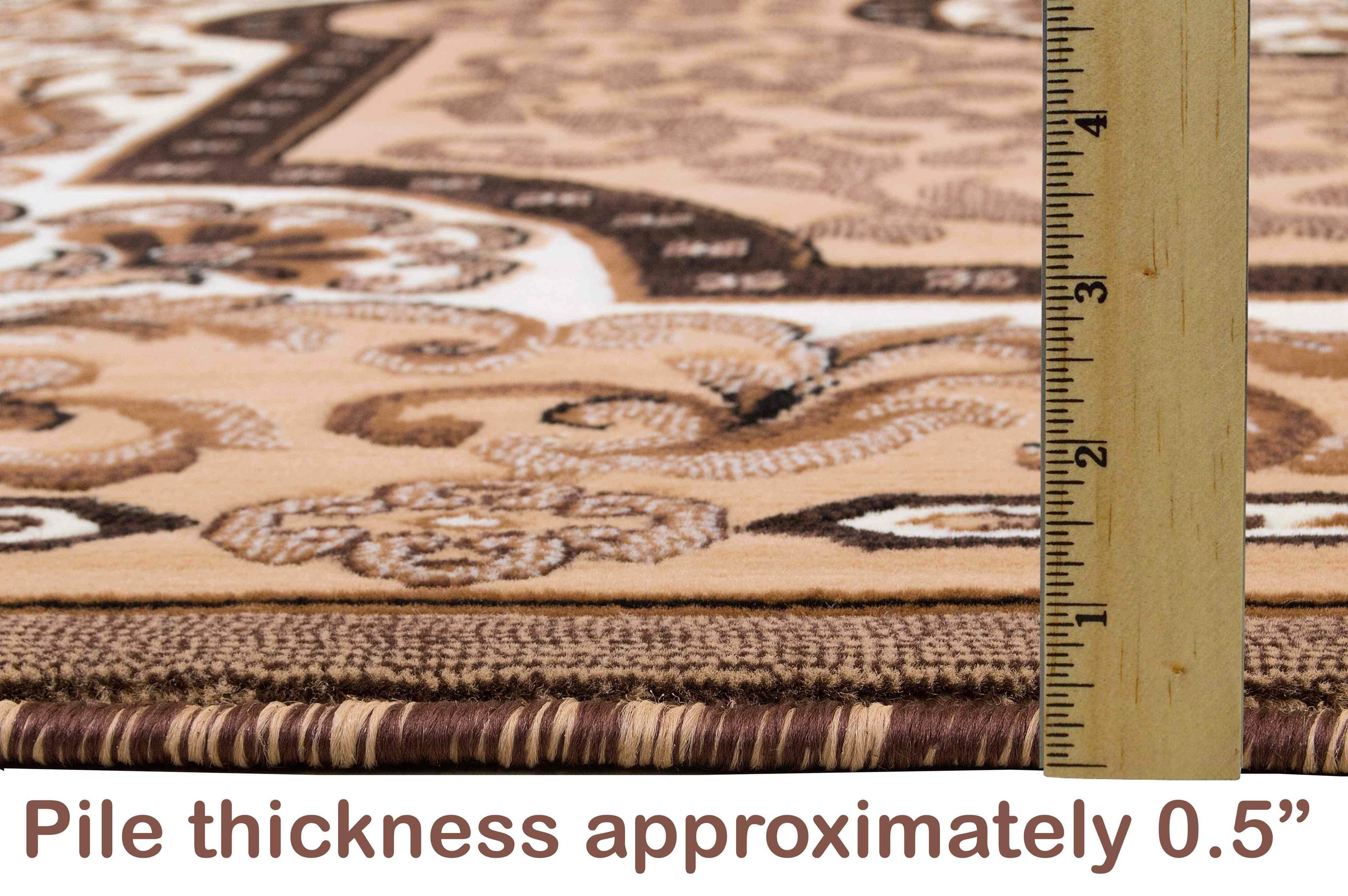 HR HANDCRAFT RUGS, Livingroom Rugs Bohemian Rugs, Shed Free Stain Resistant Easy Clean, Berber Brown and Multi, 5' x 7'