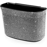 Car Trash Can Bling Crystal Auto Storage Pockets,100% Leak Proof Car Trash Container Bin Car Garbage Bag Hanging for Backside/Gearshift/Center Console