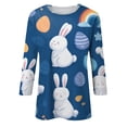 thumbnail image 4 of Easter Shirts for Womens 3/4 Sleeve Bunny Graphic Print Cute Tees Womens Eggs Casual Summer Crew Neck T-Shirts M, 4 of 5