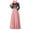 Pink, variant on BOOMILK Casual Dresses for Women Muslim Dress Kaftan Arab Jilbab Abaya Islamic Lace Stitching Maxi