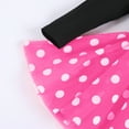 thumbnail image 5 of IBTOM CASTLE Baby Girl 1st 2nd 3rd Birthday Outfit Mouse Dress Polka Dots Tutu Skirt Cake Smash Long Sleeve Clothes for Photo Shoot 1 Year Black + Hot Pink Dots, 5 of 8