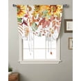 thumbnail image 2 of Fall Botanical Tie Up Curtains for Kitchen Bathroom Bedroom Windows 45 Inch Length, Sunflowers Maple Leaf Watercolor Balloon Drape Curtains Shade Rod Pocket Drapery Curtain Panel, 34"x45", 2 of 7