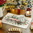 thumbnail image 3 of mubwai Nutcracker Floral Holly Christmas Placemats Set of 6, 12x18 Inch Seasonal Winter Table Mats for Party Kitchen Dining Decoration, 3 of 6