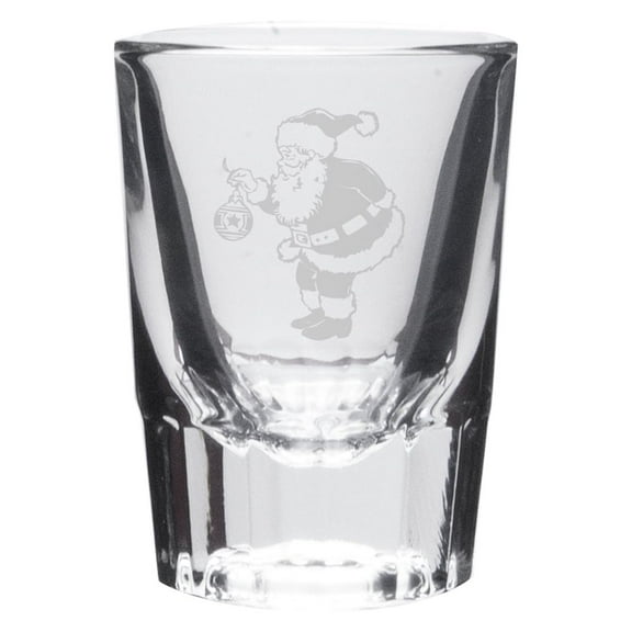 Santa Deep Etched Crystal Shot Glass