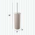 thumbnail image 2 of Superio Plastic Toilet Bowl Cleaning Brush and Holder Set (Pack of 2)- 15"H x 6"W x 5"D, Bathroom Scrubbing Brush, Taupe, 2 of 7