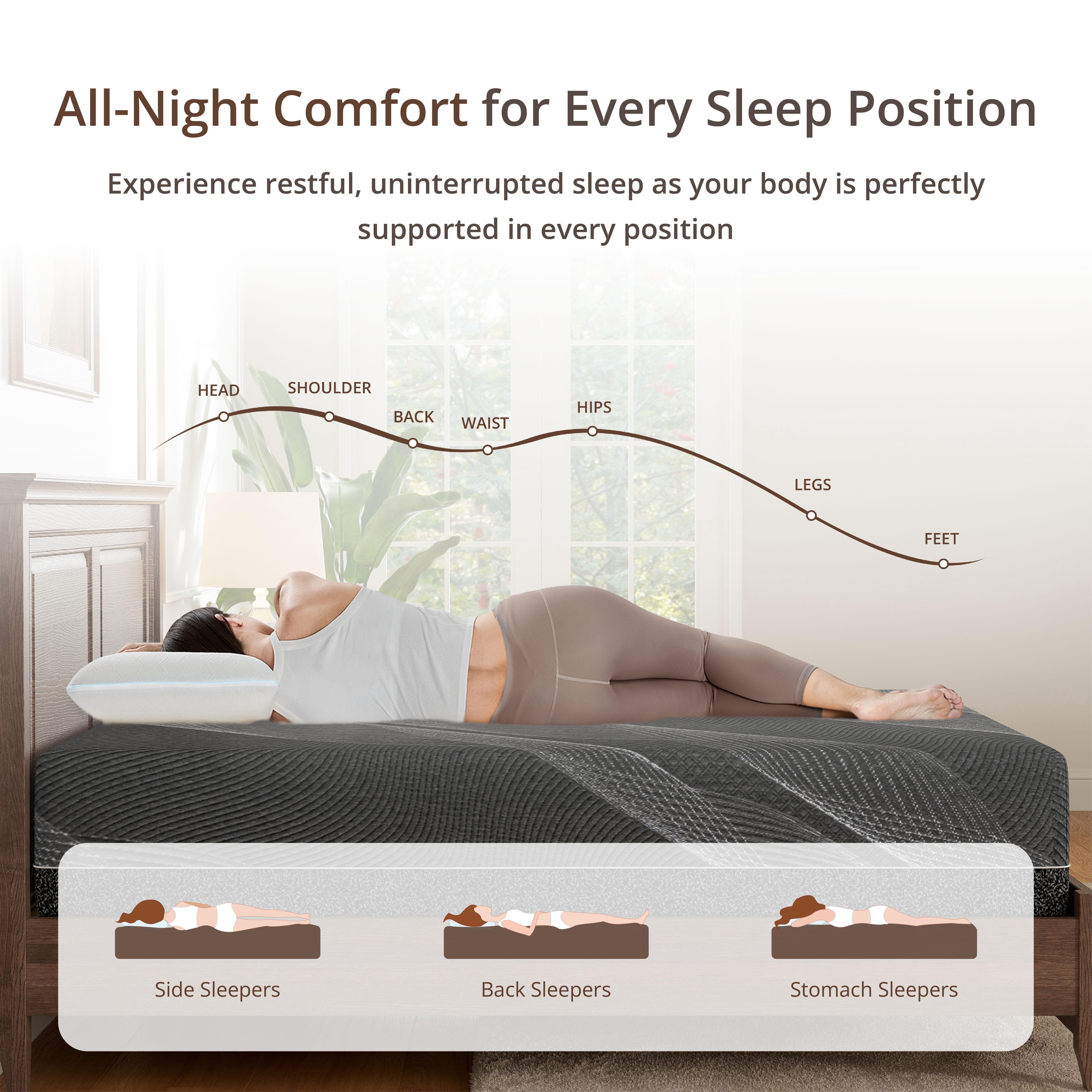 EGOHOME King Size Mattress,14" Cooling Gel Memory Foam Mattress in a Box, Medium Firm, Pressure Relief, CertiPUR-US