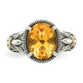 thumbnail image 5 of Shey Couture  Sterling Silver with 14K Accent Antiqued Oval Citrine Ring, 5 of 8