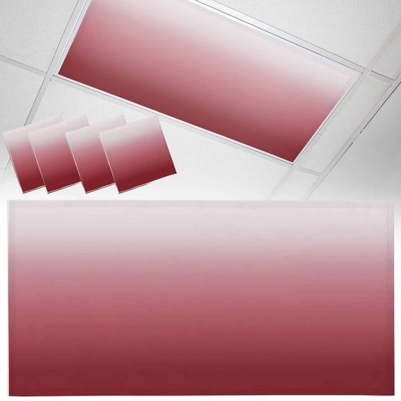 4 Pack Red Gradient Fluorescent Light Covers for Ceiling Lights Magnetic Ceiling Light Covers Overhead Light Filters for Office Classroom Home
