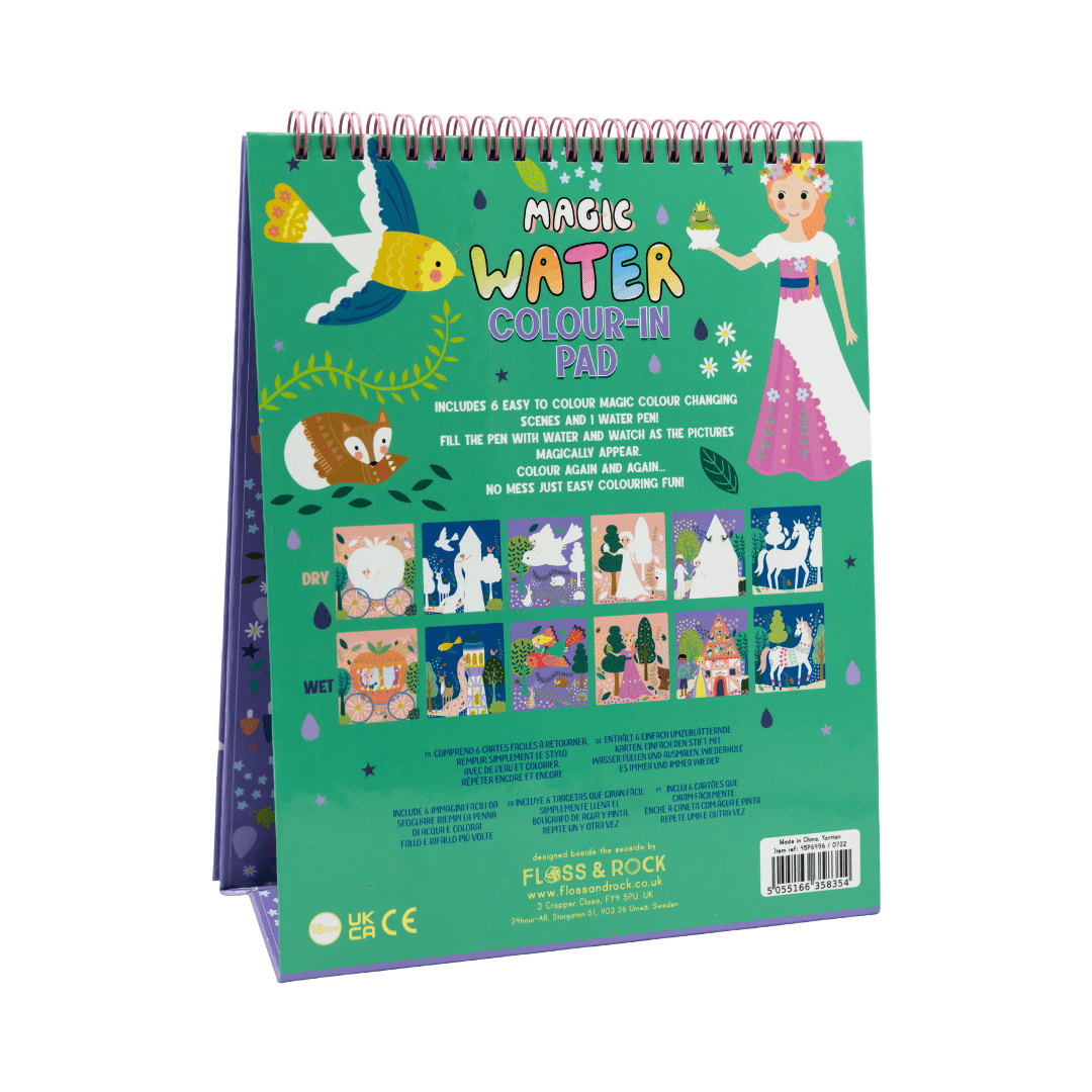 Floss & Rock Fairy Tale Magic Water Easel Pad and Pen, 10 Inch, Multicolor