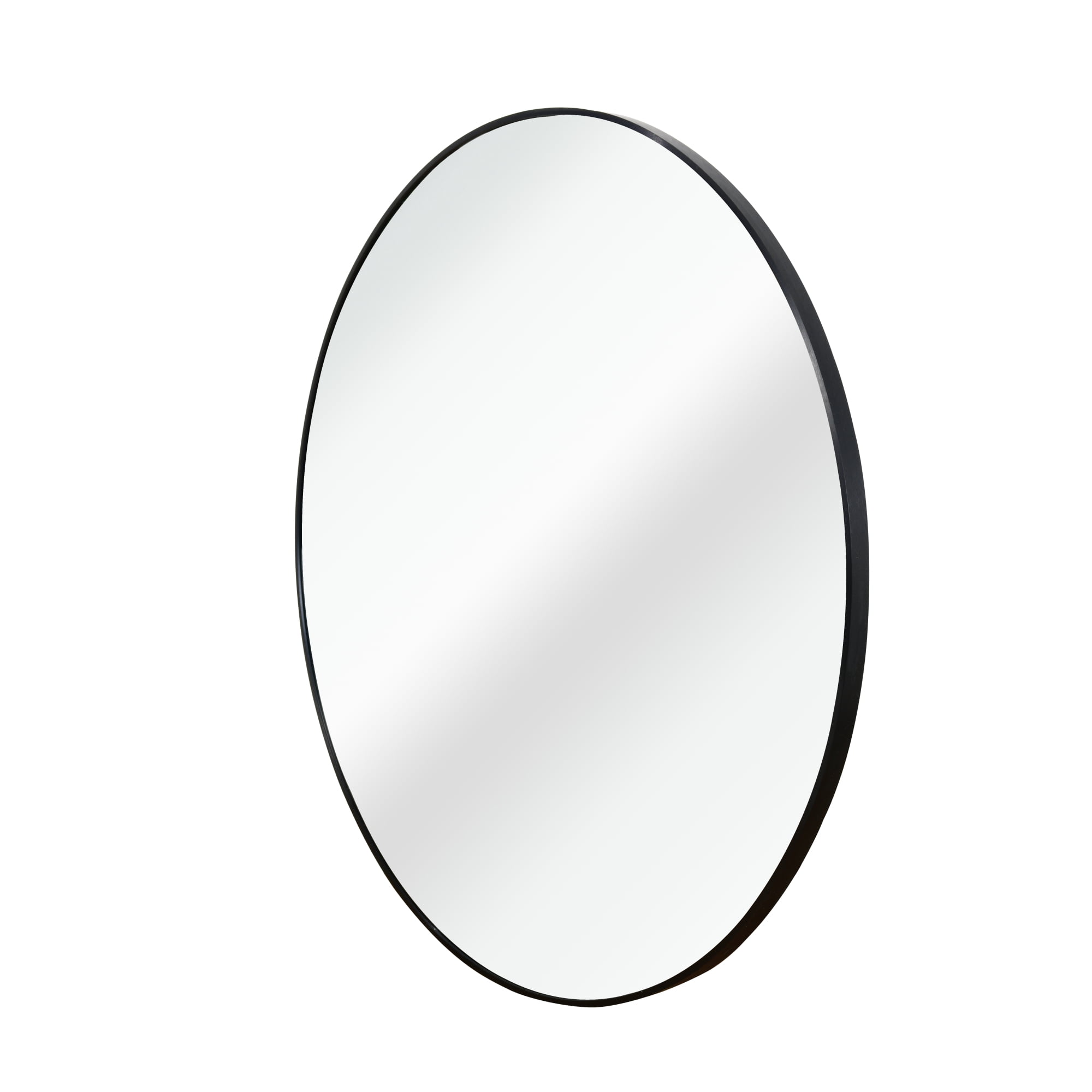 32" Round Wall Mirror,Modern Circle Mirror Hanging or Wall Mounted,Black
