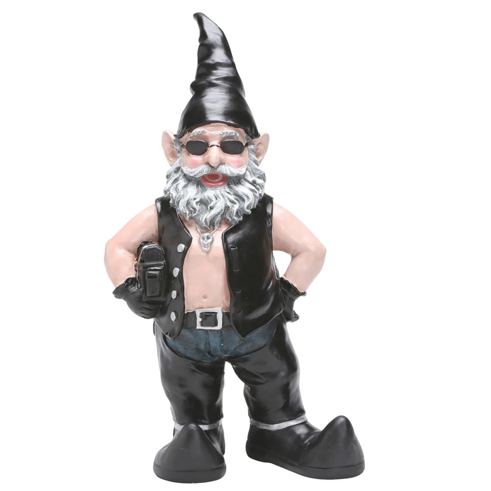 Homestyles Nowaday Gnomes Biker Gnomes "Biker the Gnome" Garden Gnome in Leather... by GSI Home Styles