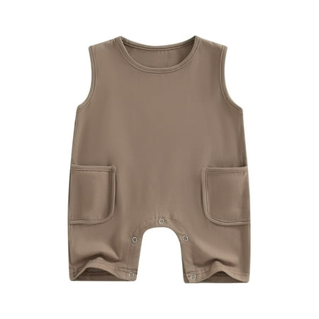 

Cenuakty Baby Girls Boys Romper Summer Sleeveless Round Neck Casual Party Street Short Jumpsuit