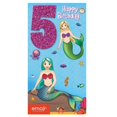 thumbnail image 1 of Emoji Mermaid 5th Birthday Greetings Card, 1 of 1